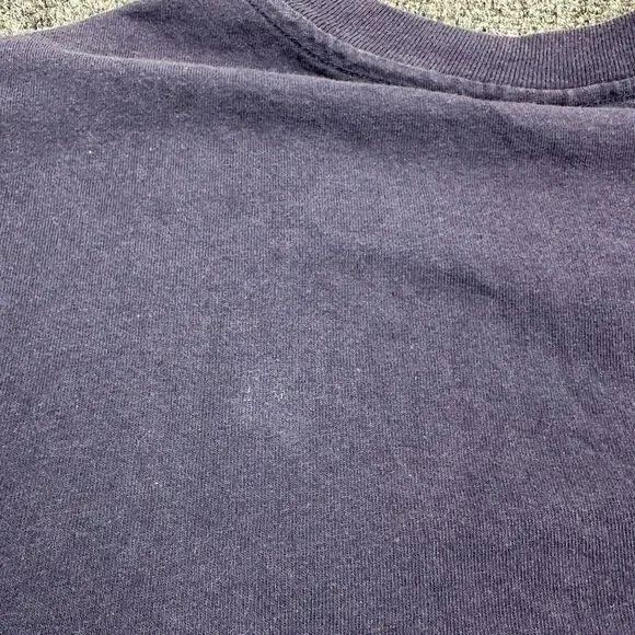 Vintage 90s College Ware Basketball T Shirt Men L Navy Single Stitch Made In USA - Picture 7 of 11
